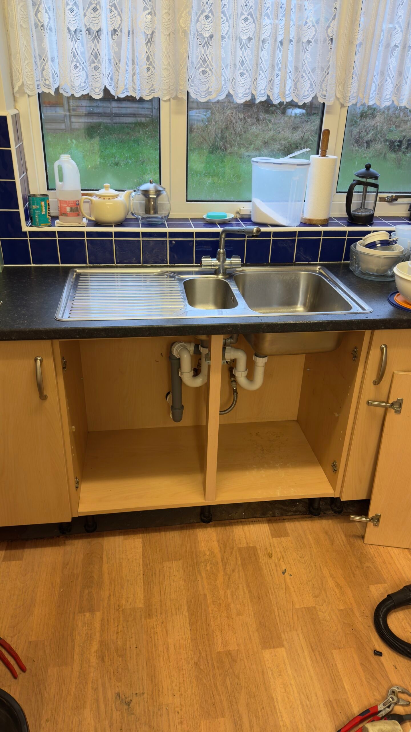 Kitchen fully restored after leak detection and repair 