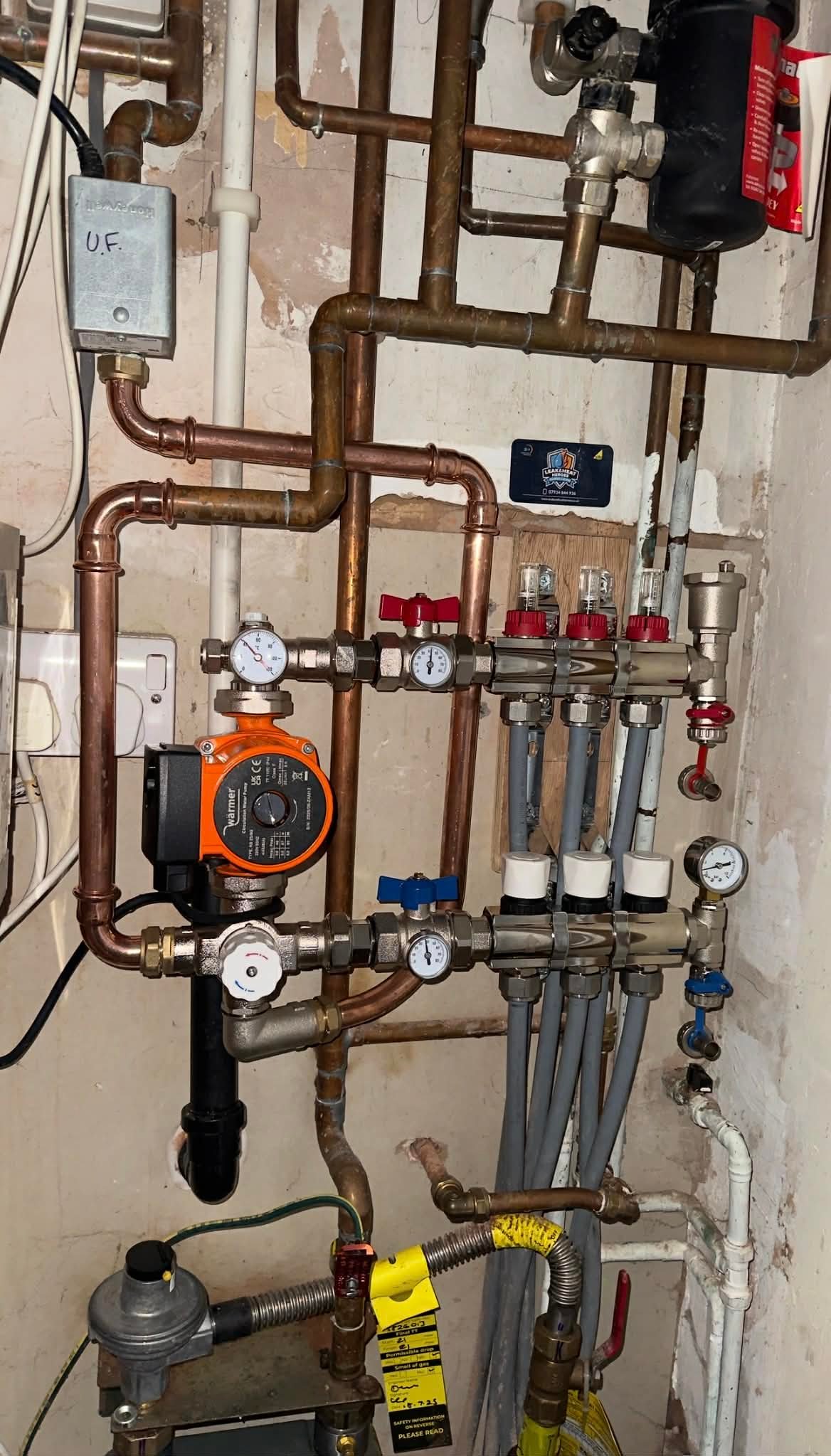 UFH manifold after replacement